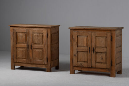 Pair of French Alpine sideboards in solid oak
