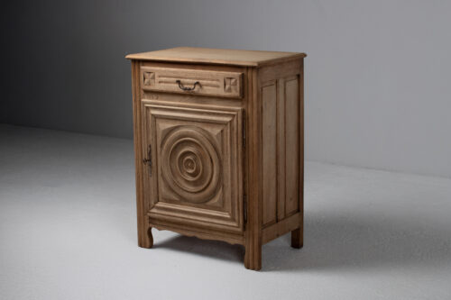 Petite Cabinet in Carved Oak, France, 1940s