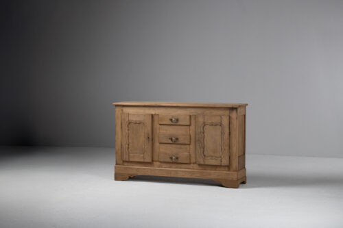 Provincial Buffet in Stripped Oak, France, Late 19th Century